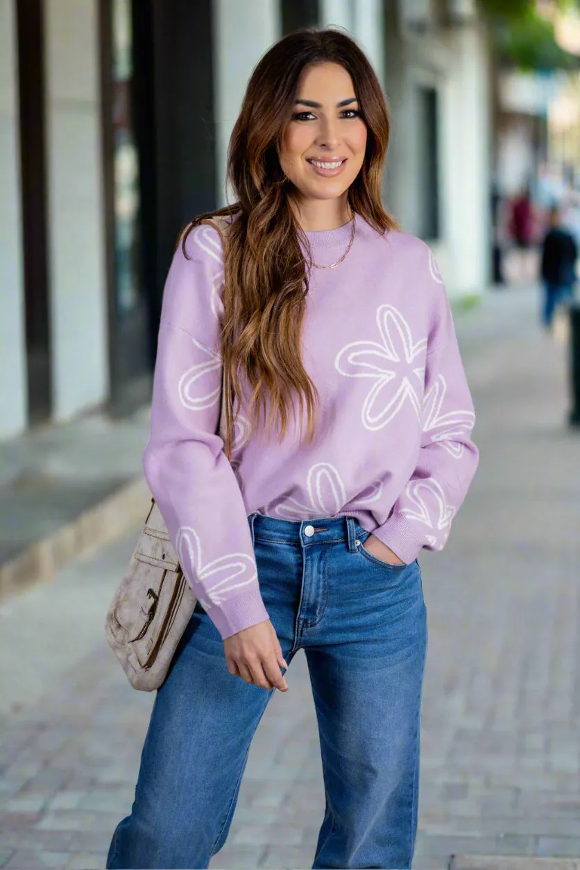 Retro Floral Sweater
