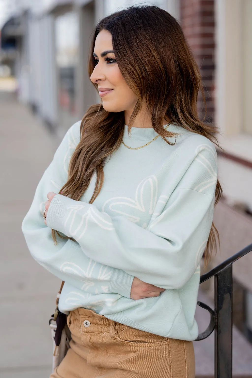Retro Floral Sweater