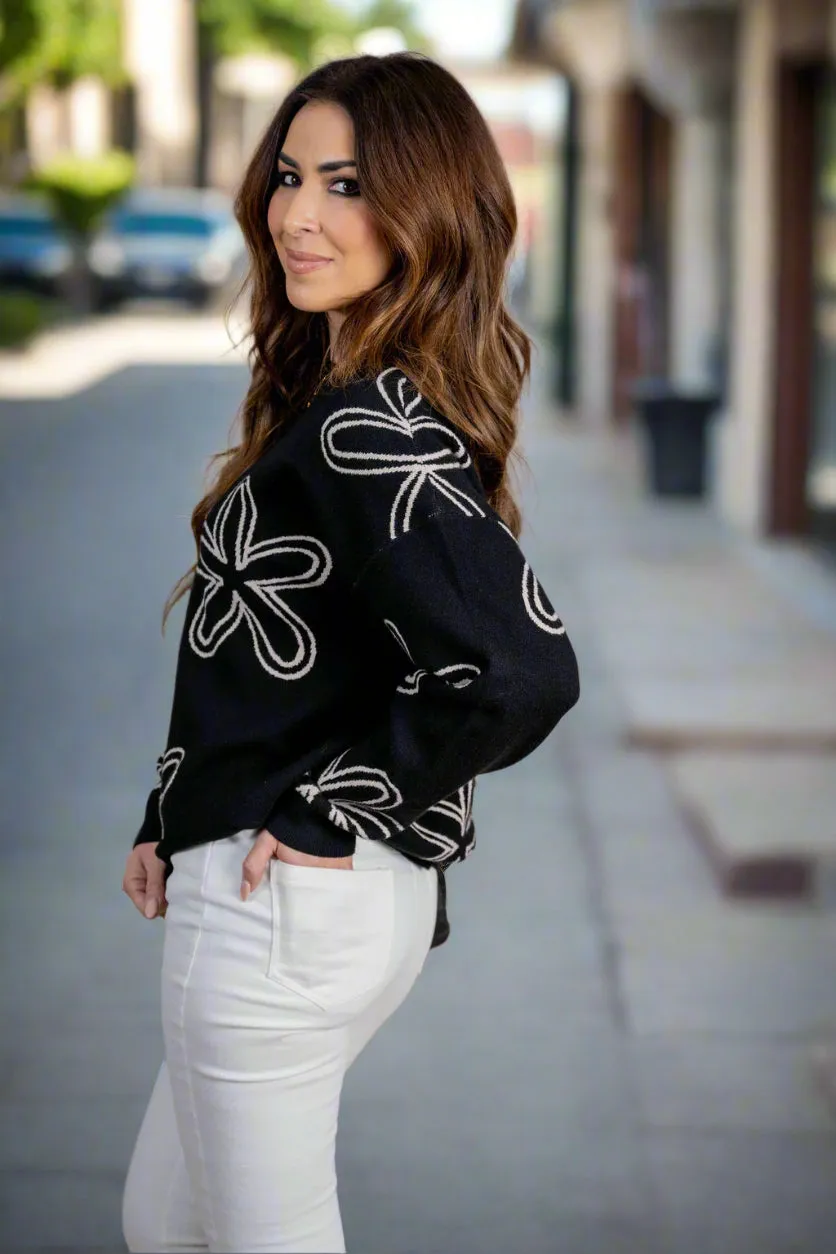 Retro Floral Sweater