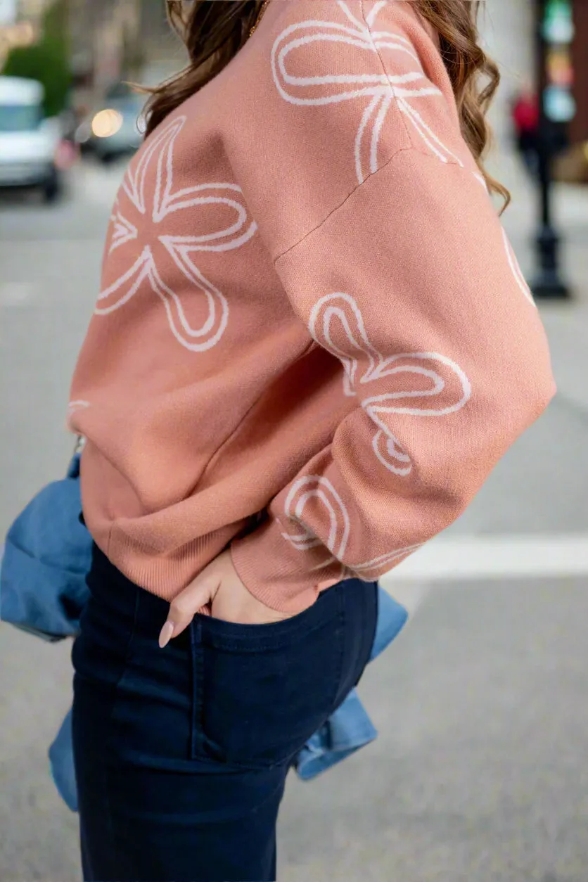 Retro Floral Sweater