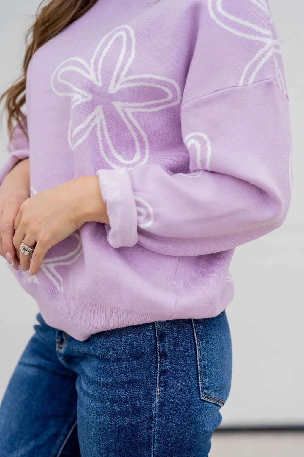 Retro Floral Sweater