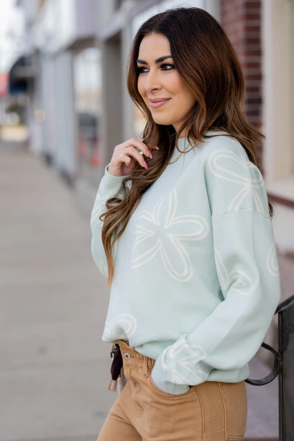 Retro Floral Sweater
