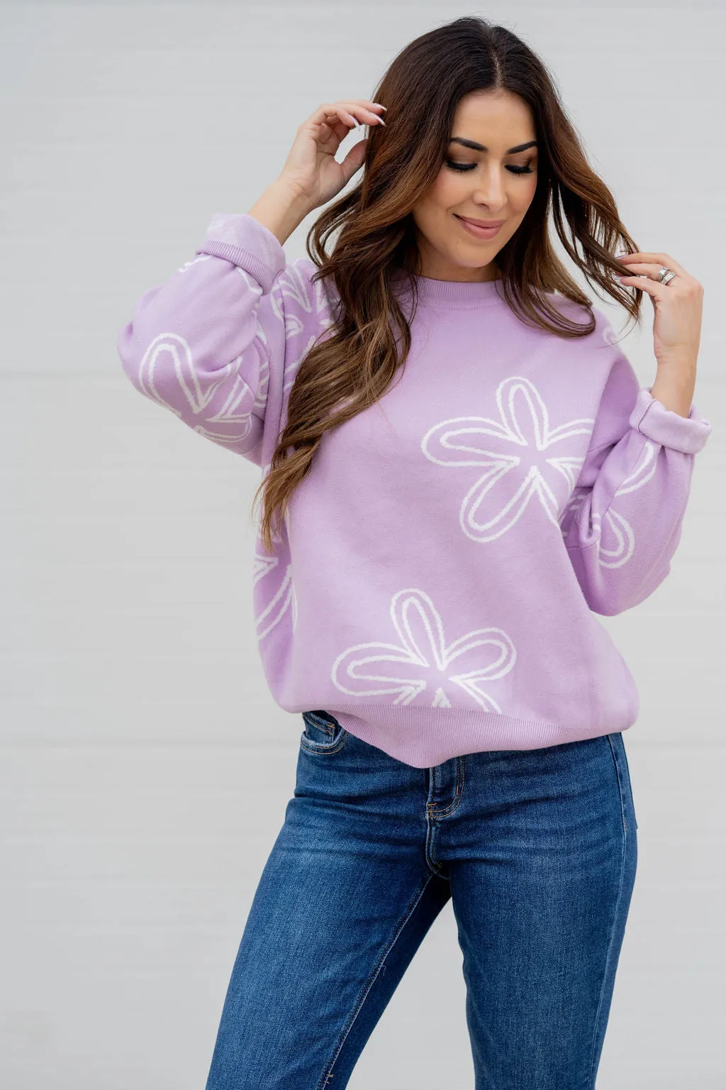 Retro Floral Sweater