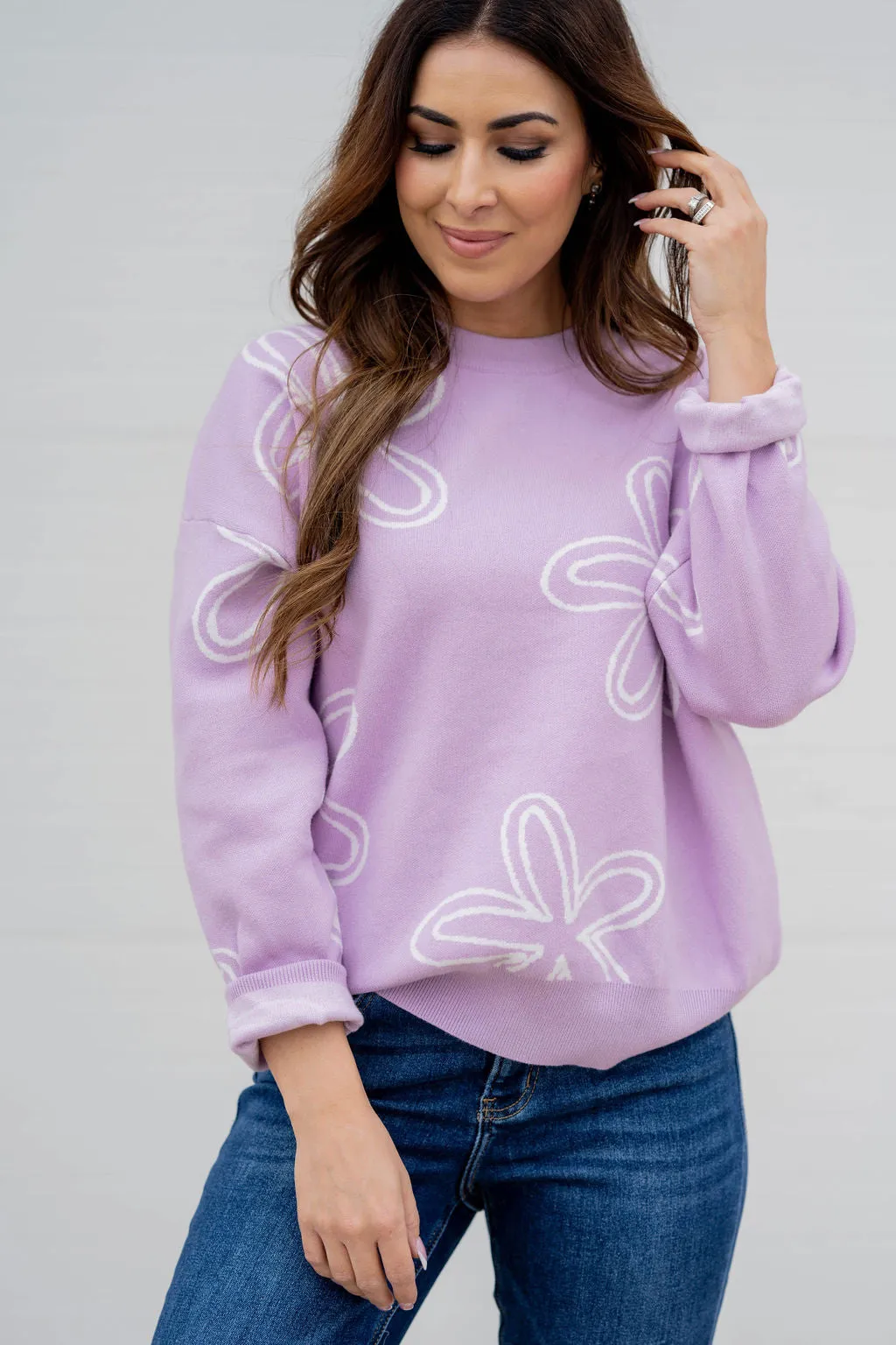 Retro Floral Sweater