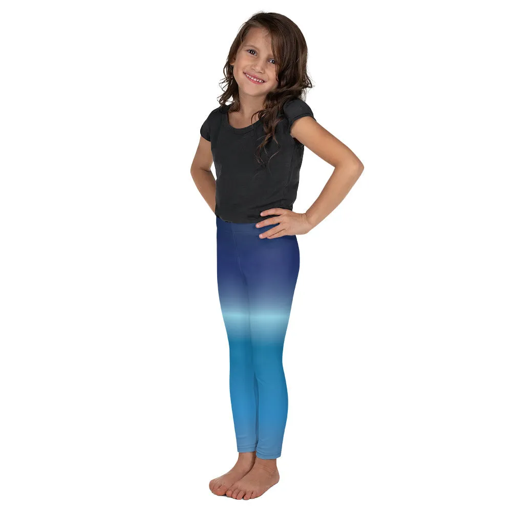 Reverse Blue Gradient Kid's Leggings, Toddler, Girls and Boys Matching Family Outfits