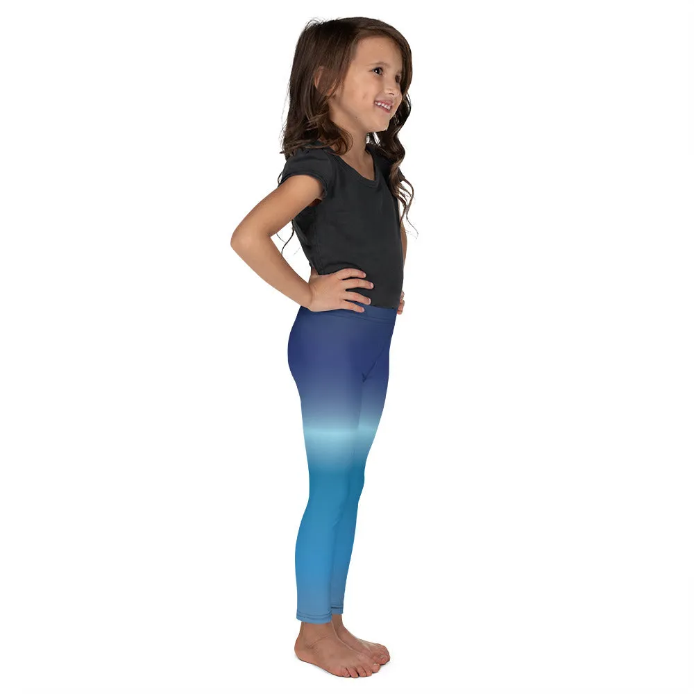 Reverse Blue Gradient Kid's Leggings, Toddler, Girls and Boys Matching Family Outfits