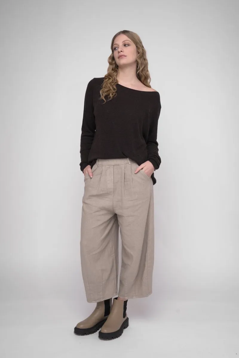 Round Neck Raw Edge Sweater