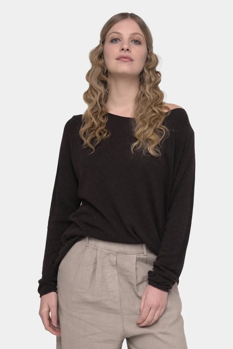 Round Neck Raw Edge Sweater