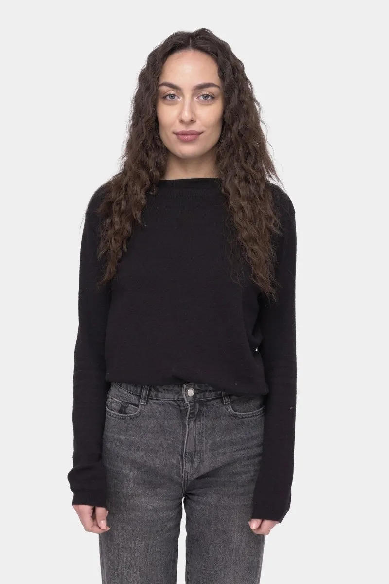 Round Neck Raw Edge Sweater
