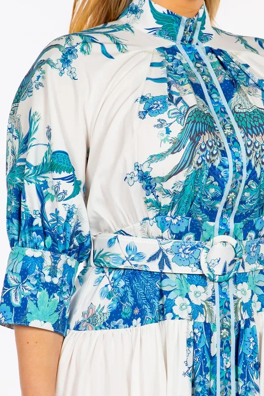 Royal Curves Kaftan Style Floral Maxi Dress
