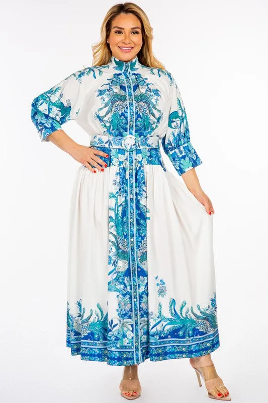 Royal Curves Kaftan Style Floral Maxi Dress