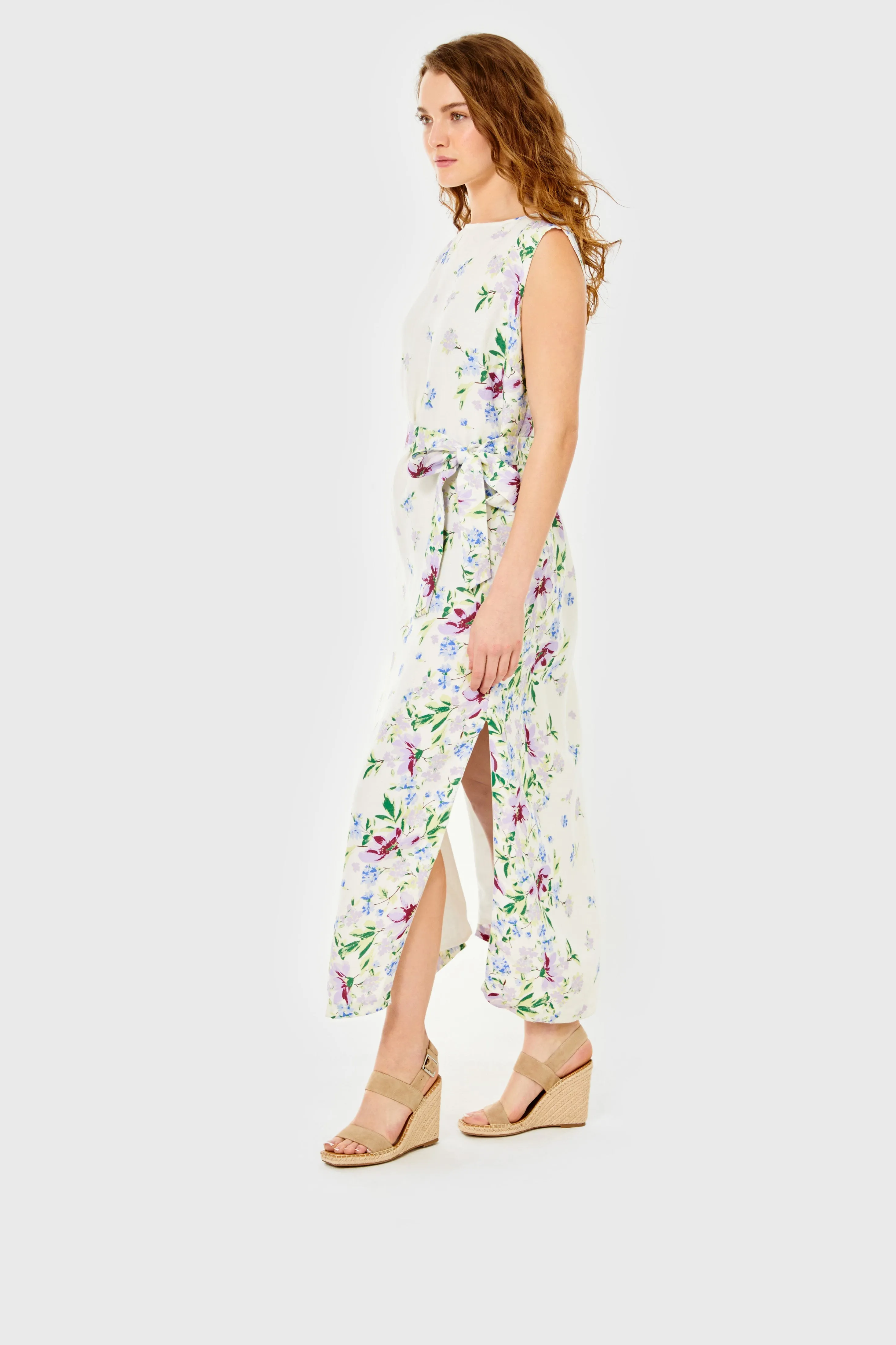 Sabine Dress-Linen-Fleurs de Provence by Cartolina