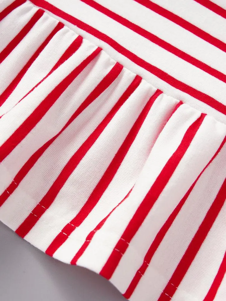 Santa Claus Baby Toddler Girl Long sleeves Stripe Dress