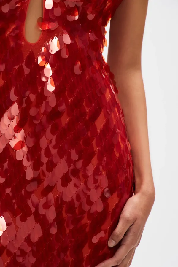 Sapphire Sequin Maxi Dress Red