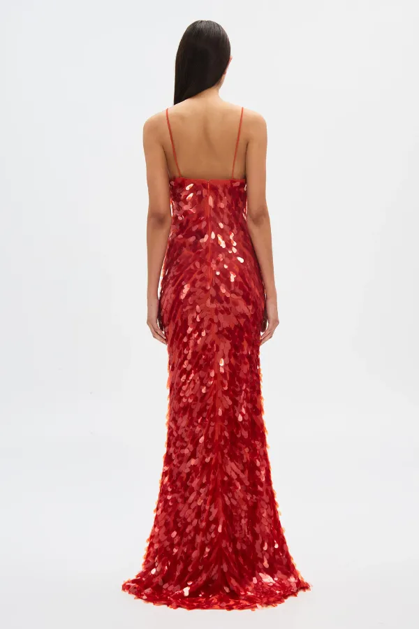 Sapphire Sequin Maxi Dress Red