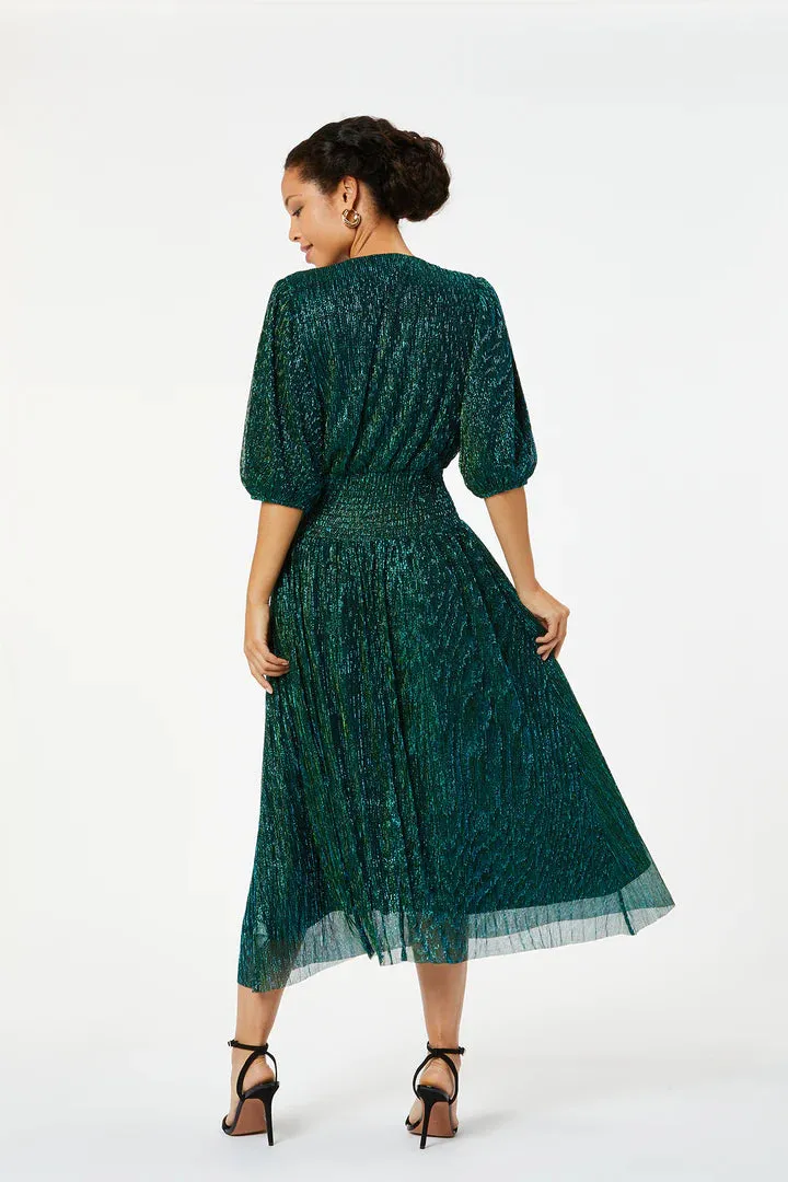 Scarlet Lamé Green Maxi dress