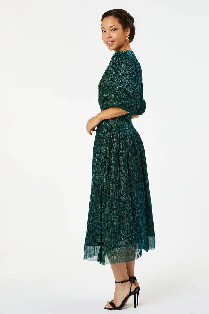 Scarlet Lamé Green Maxi dress