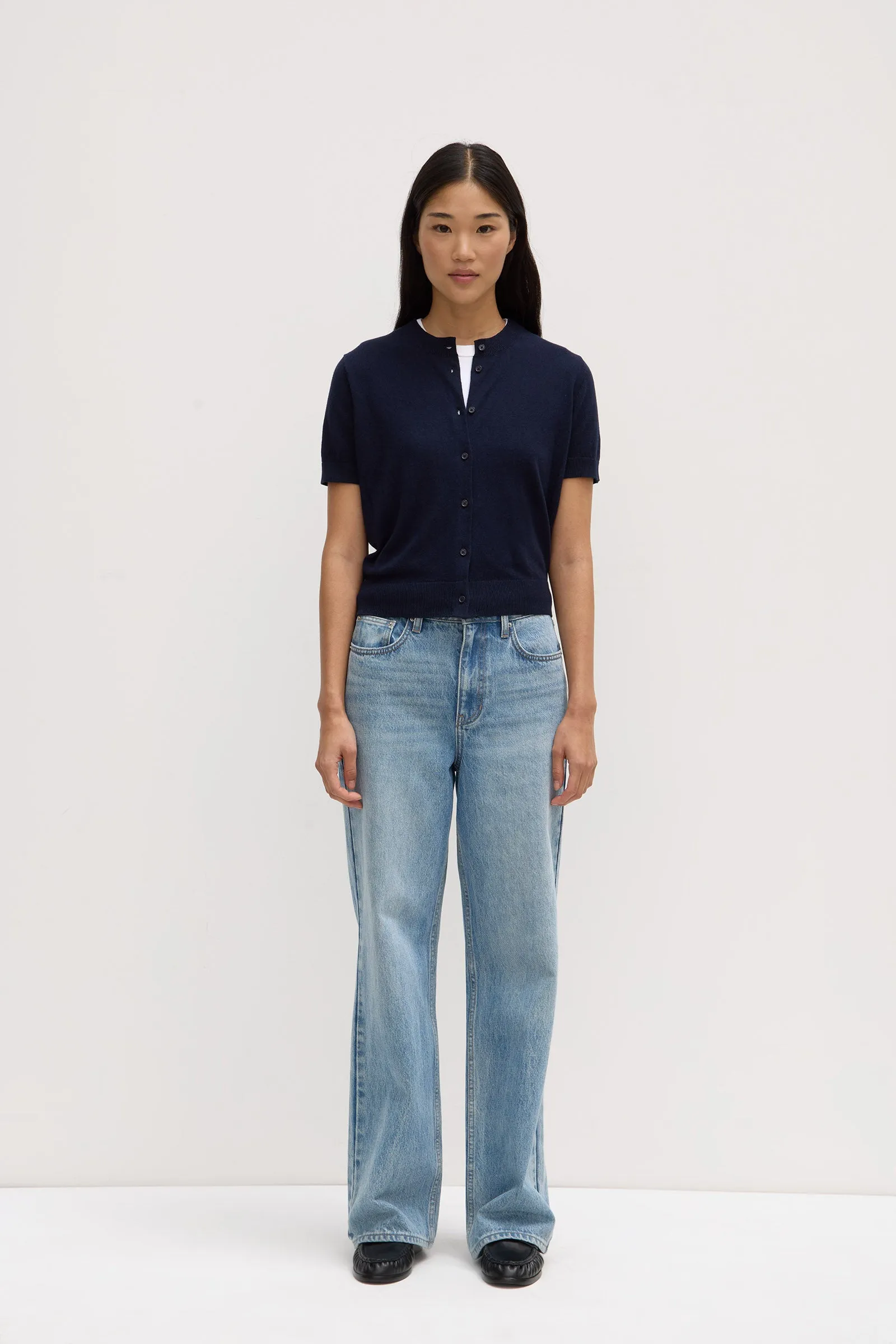 Semra Cotton Cashmere Short Sleeve Cardigan