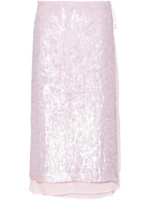 sequin-embellished midi skirt