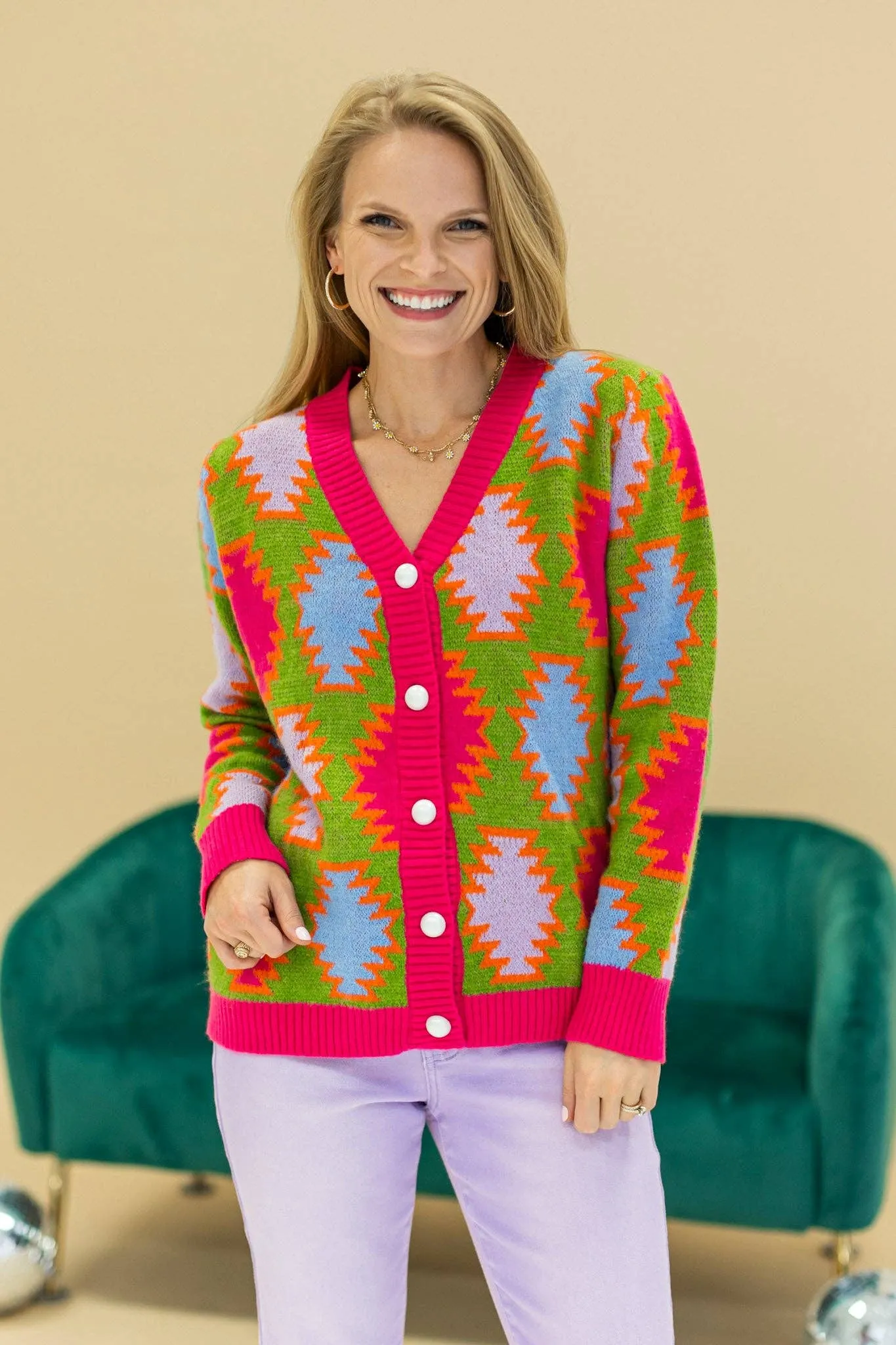 SG115 - Fiesta Fusion Colorful Aztec Cardigan