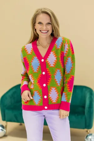 SG115 - Fiesta Fusion Colorful Aztec Cardigan