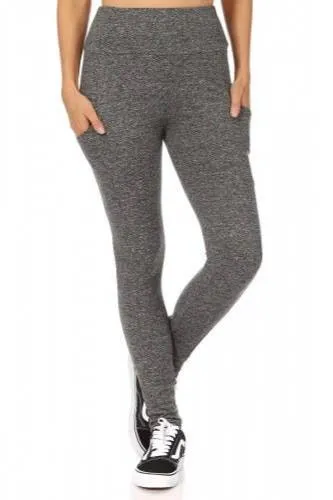 Sho Sho Apparel High Waist Fleece Lined Leggings With Side Pockets