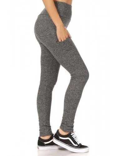 Sho Sho Apparel High Waist Fleece Lined Leggings With Side Pockets