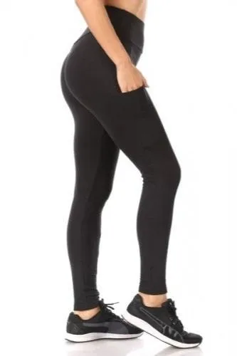 Sho Sho Apparel High Waist Fleece Lined Leggings With Side Pockets