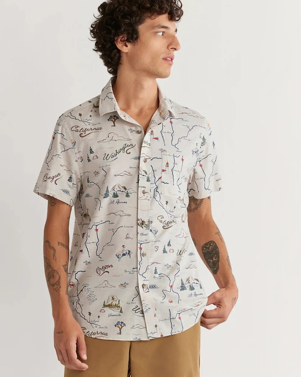 Shoreline Short Sleeve Shirt - Tan/Route 101