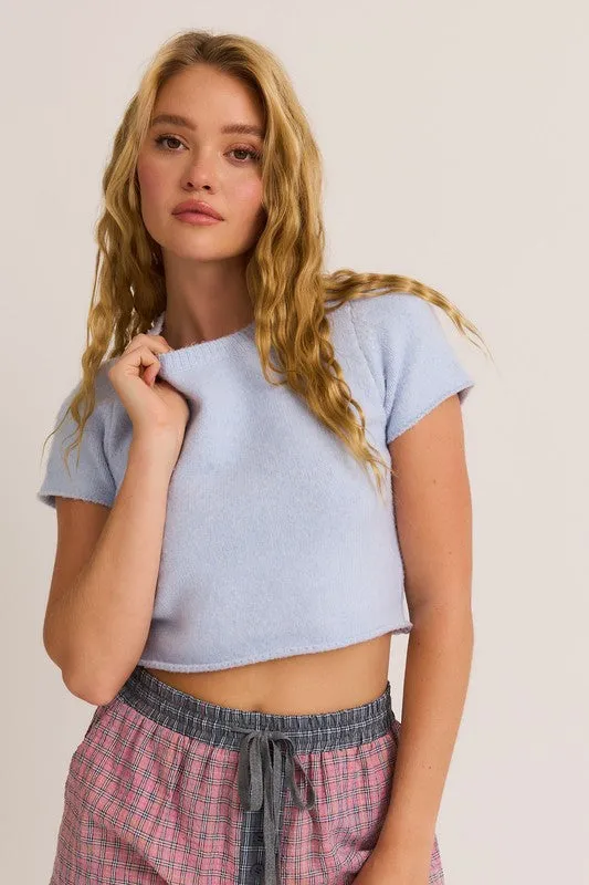 Short Sleeve Cropped Sweater