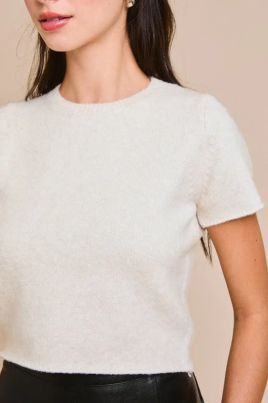 Short Sleeve Cropped Sweater