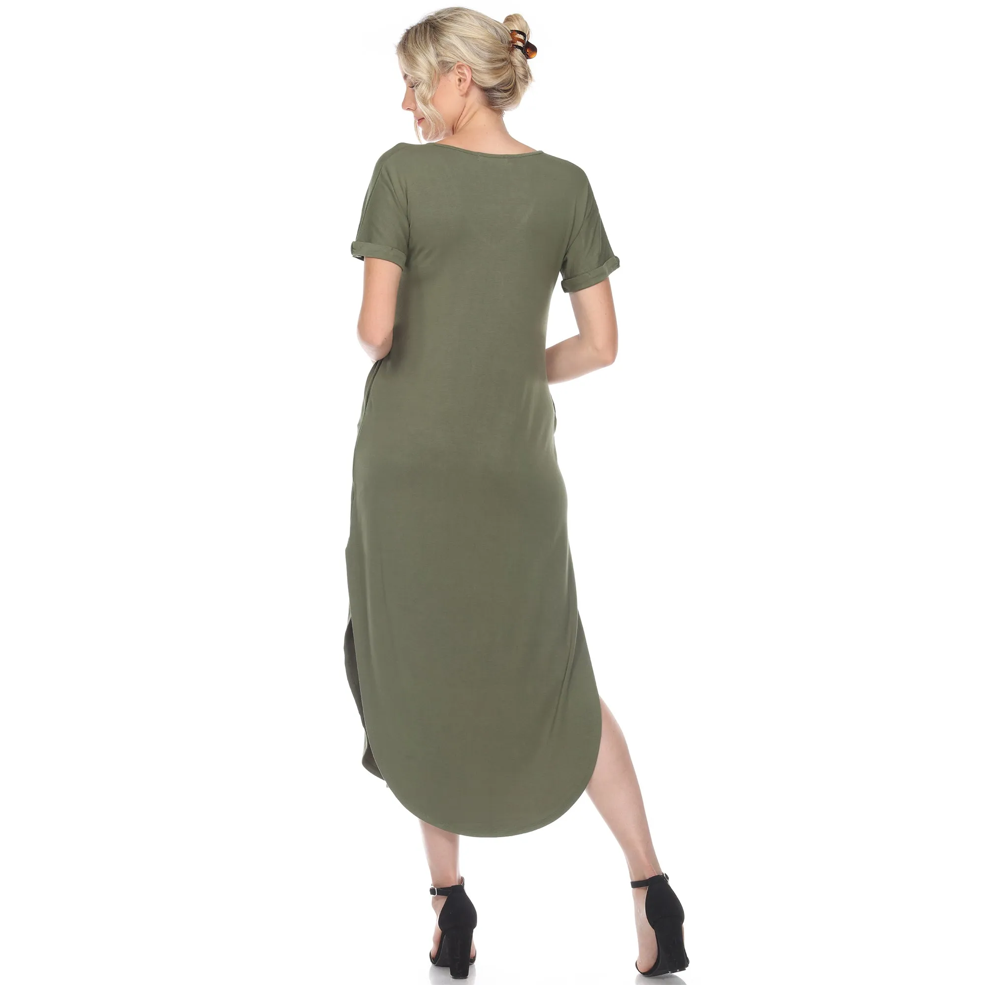 Short Sleeve V-neck Maxi Dress