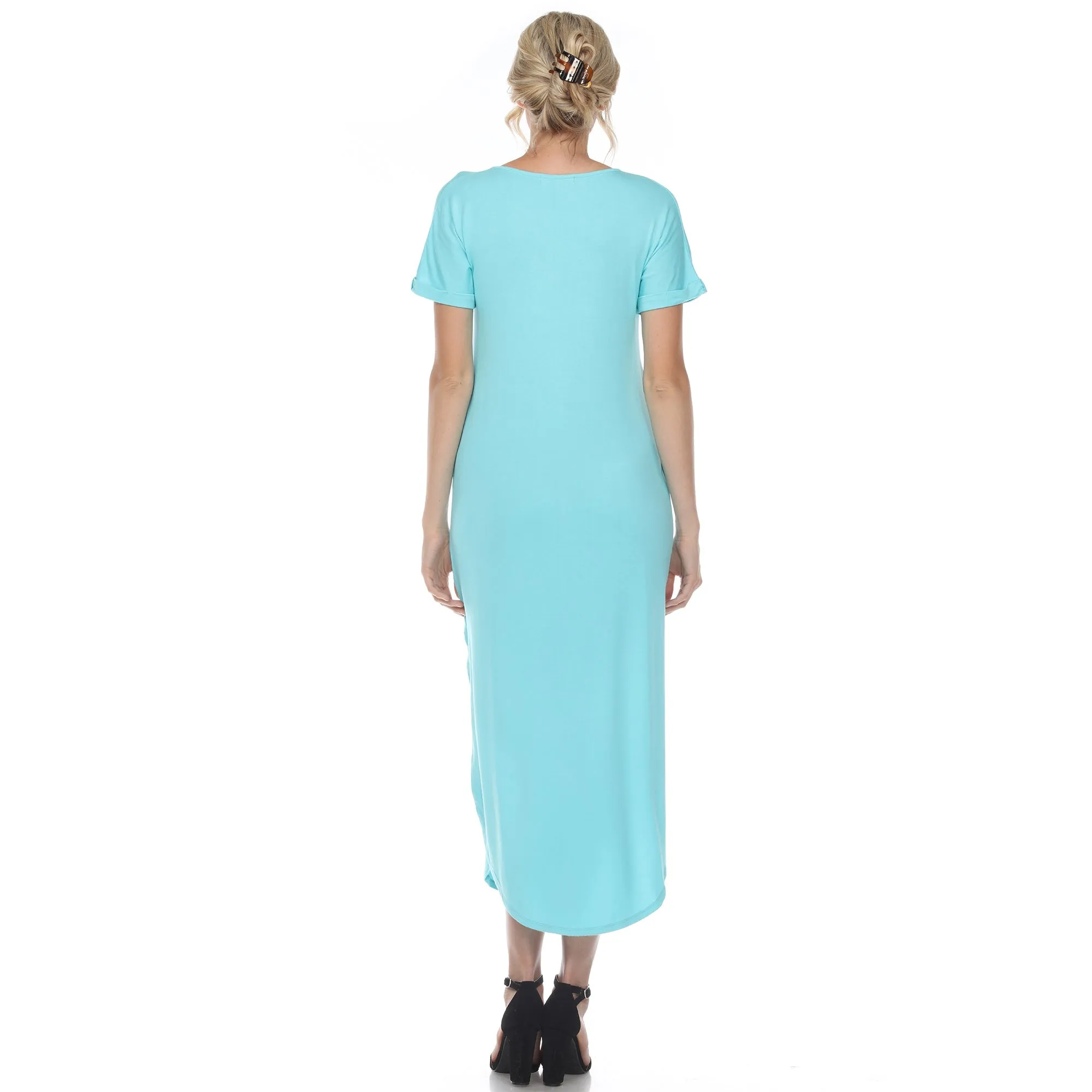 Short Sleeve V-neck Maxi Dress