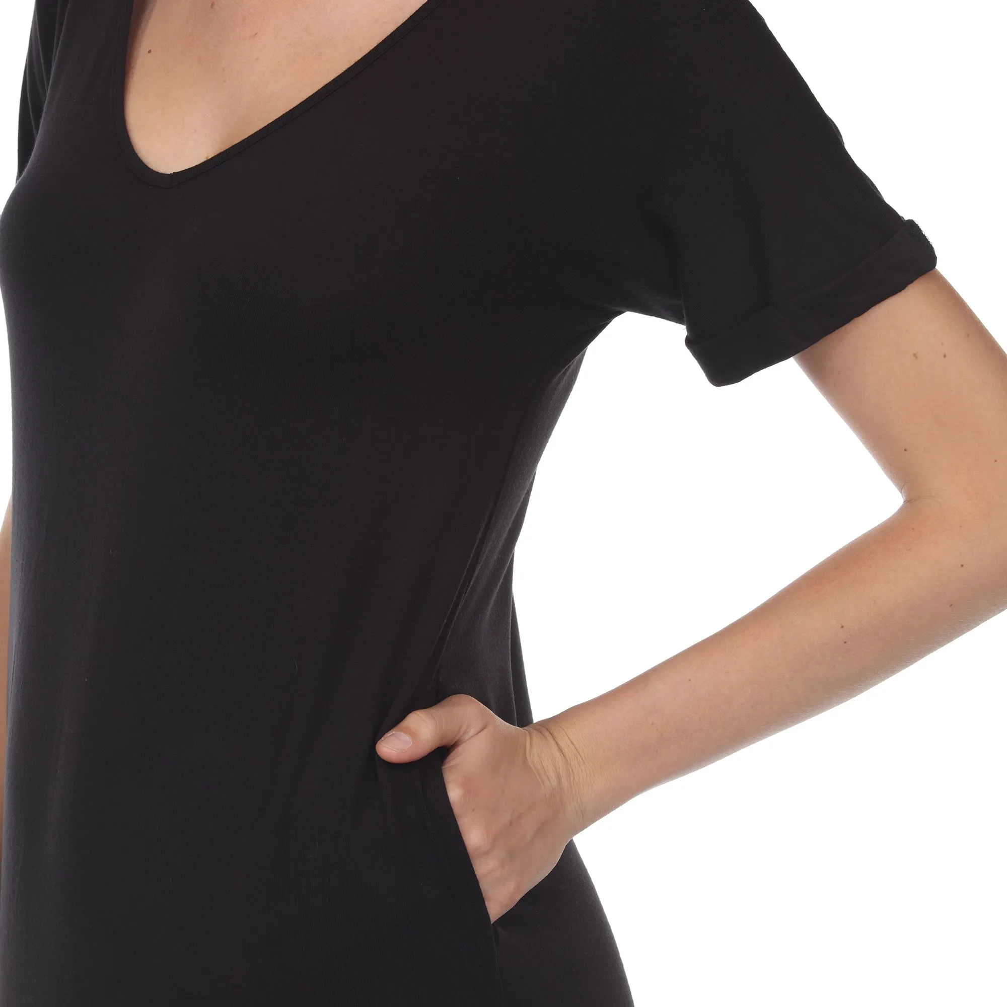 Short Sleeve V-neck Maxi Dress