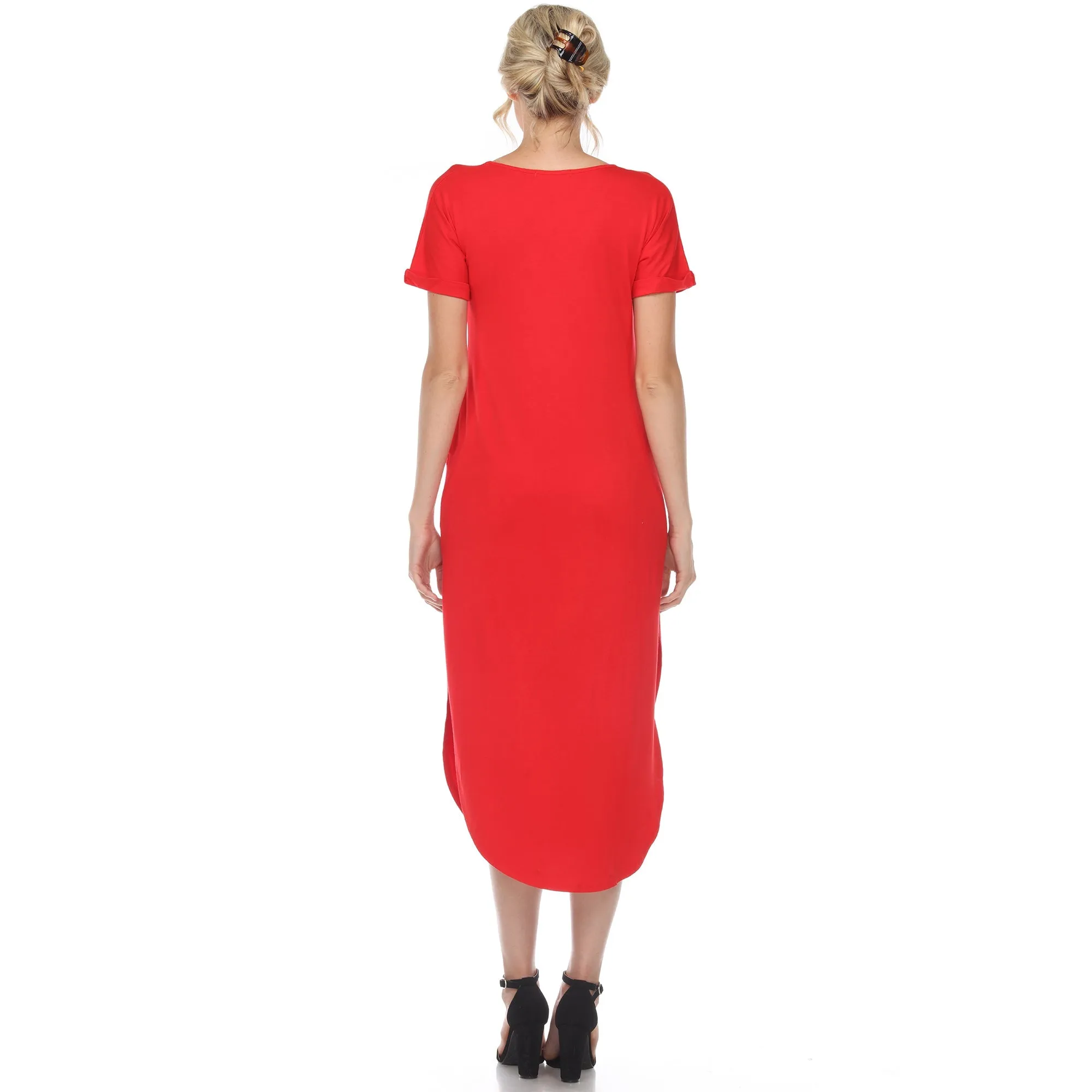 Short Sleeve V-neck Maxi Dress