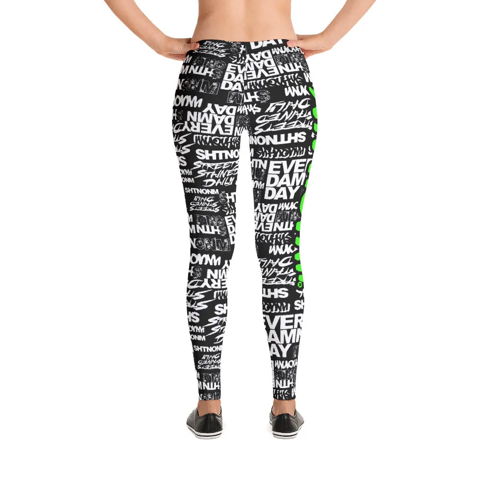 SHTNONM - LEGGINGS (BLACK/NEON GREEN)