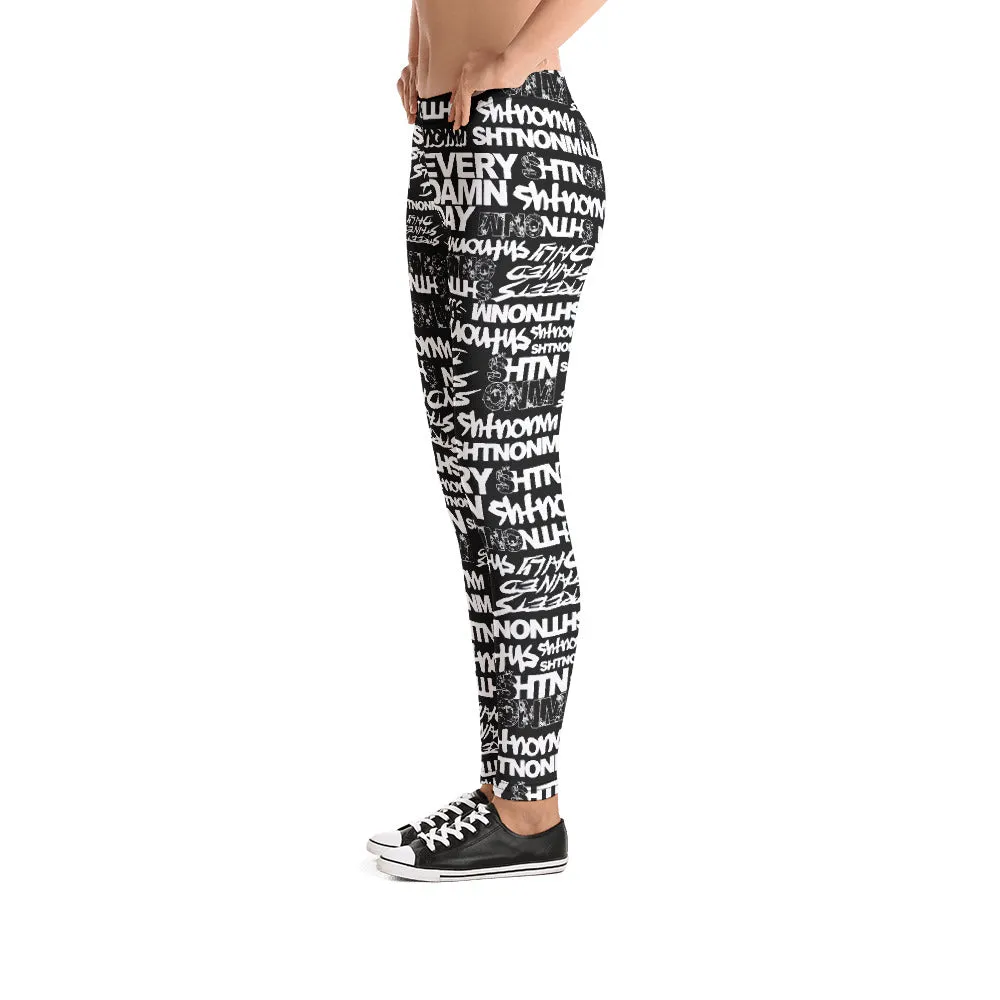 SHTNONM - LEGGINGS (BLACK/NEON GREEN)