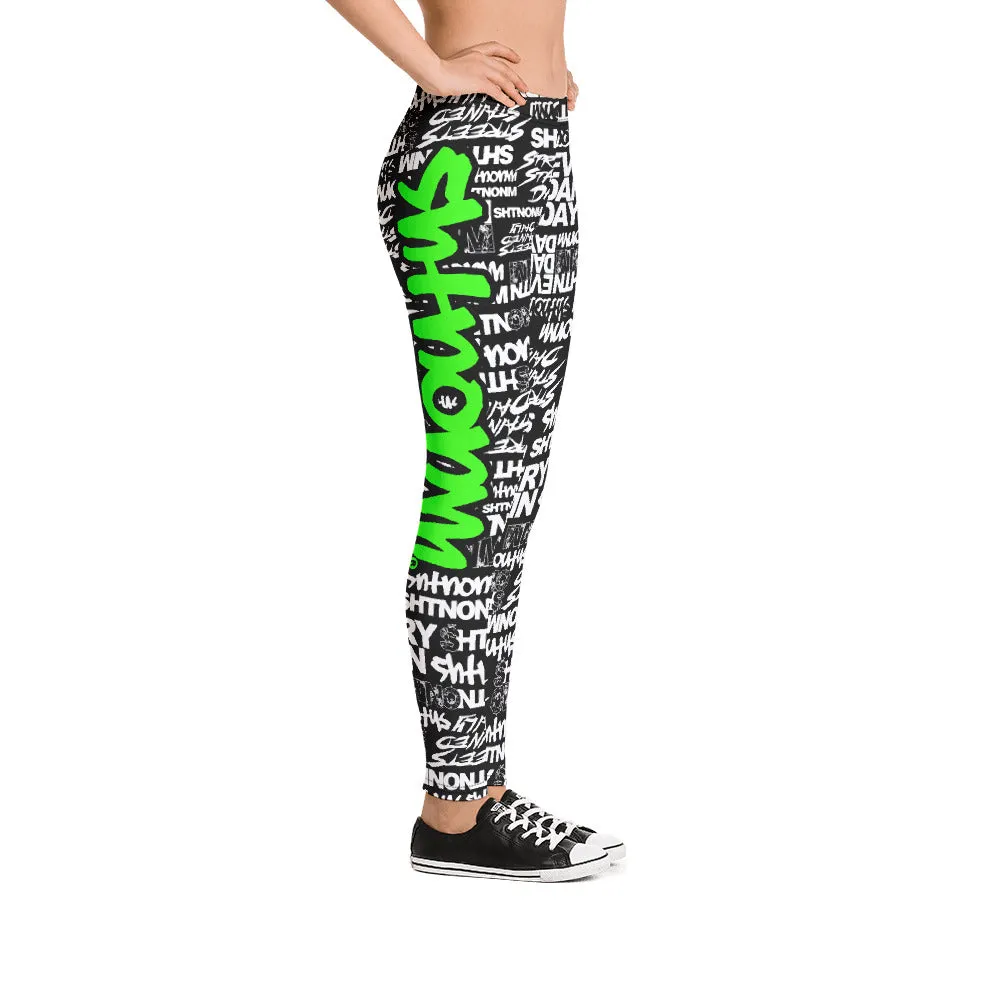 SHTNONM - LEGGINGS (BLACK/NEON GREEN)