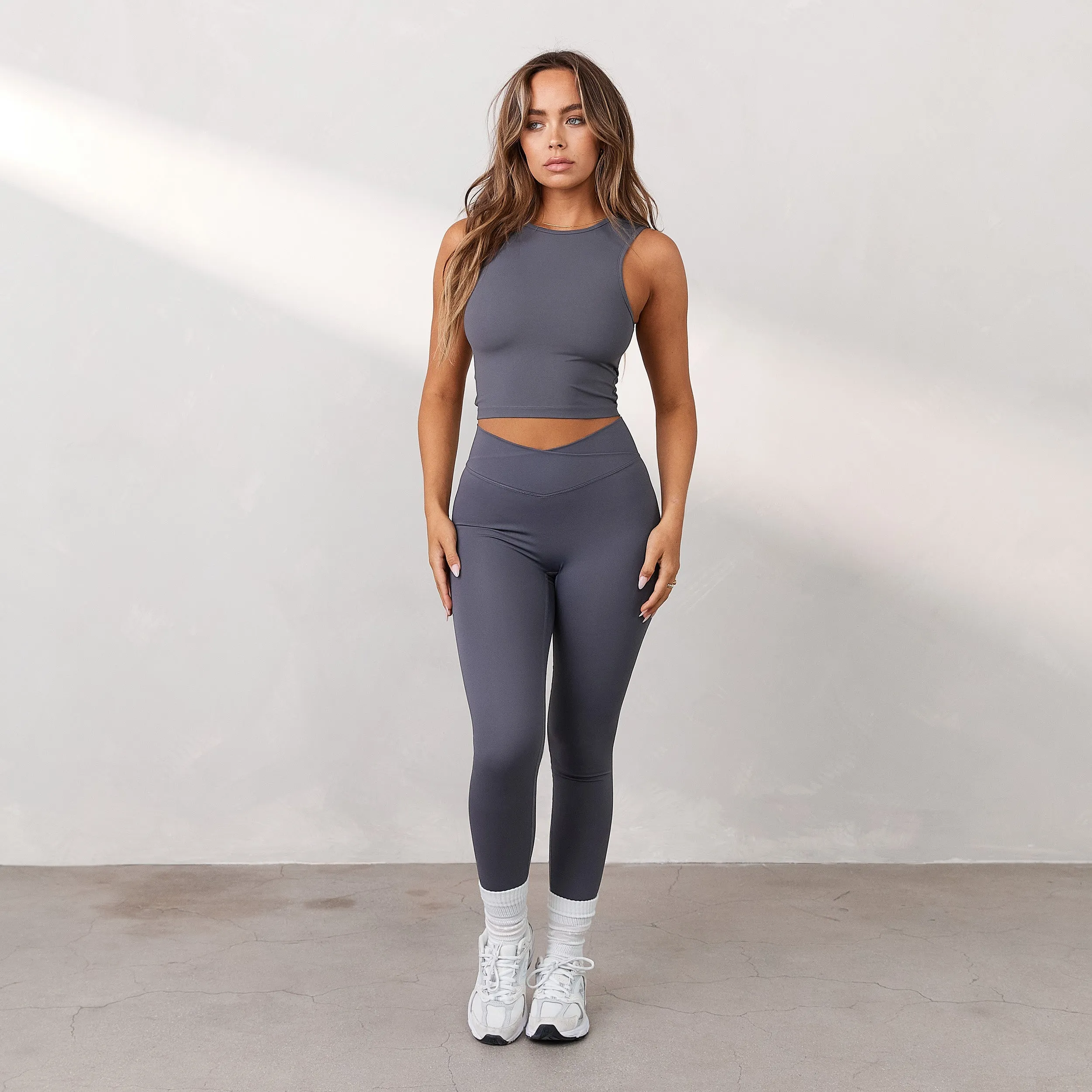 Silhouette Crossover Leggings - Bleu Fumé