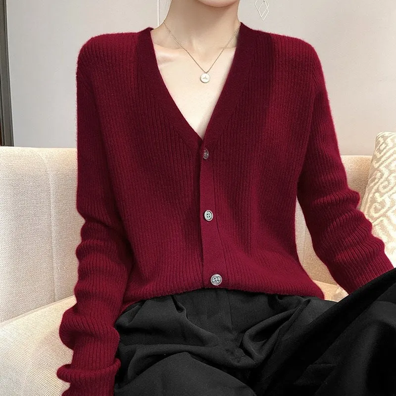 Simple Charms Ribbed Knit Cardigan