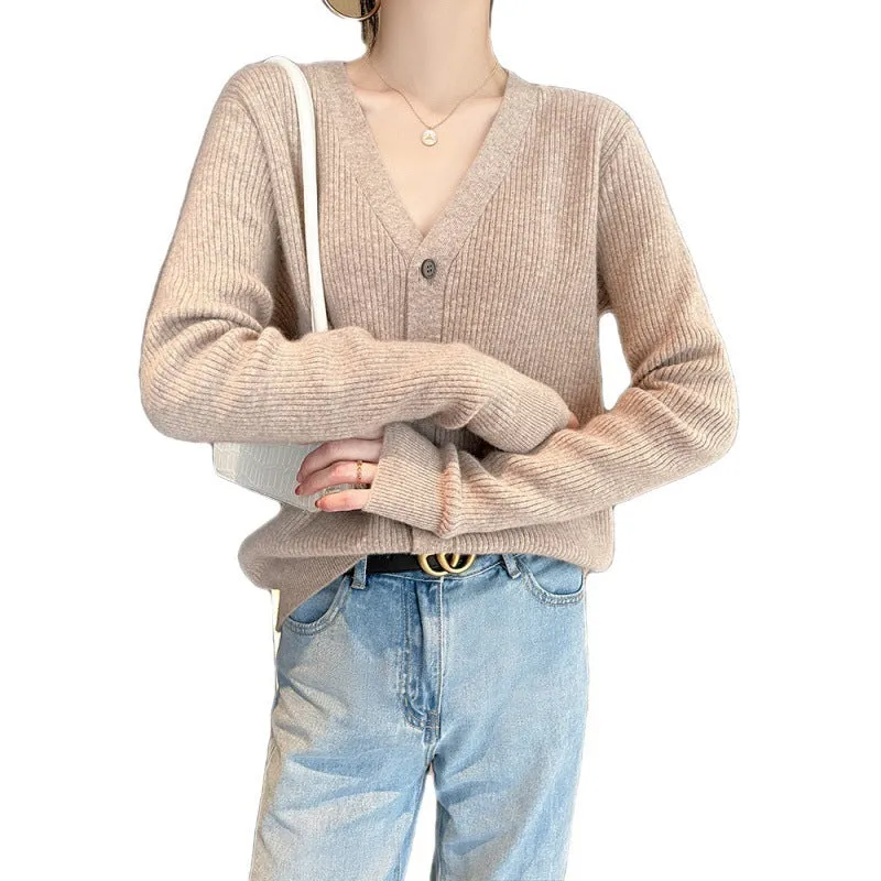Simple Charms Ribbed Knit Cardigan