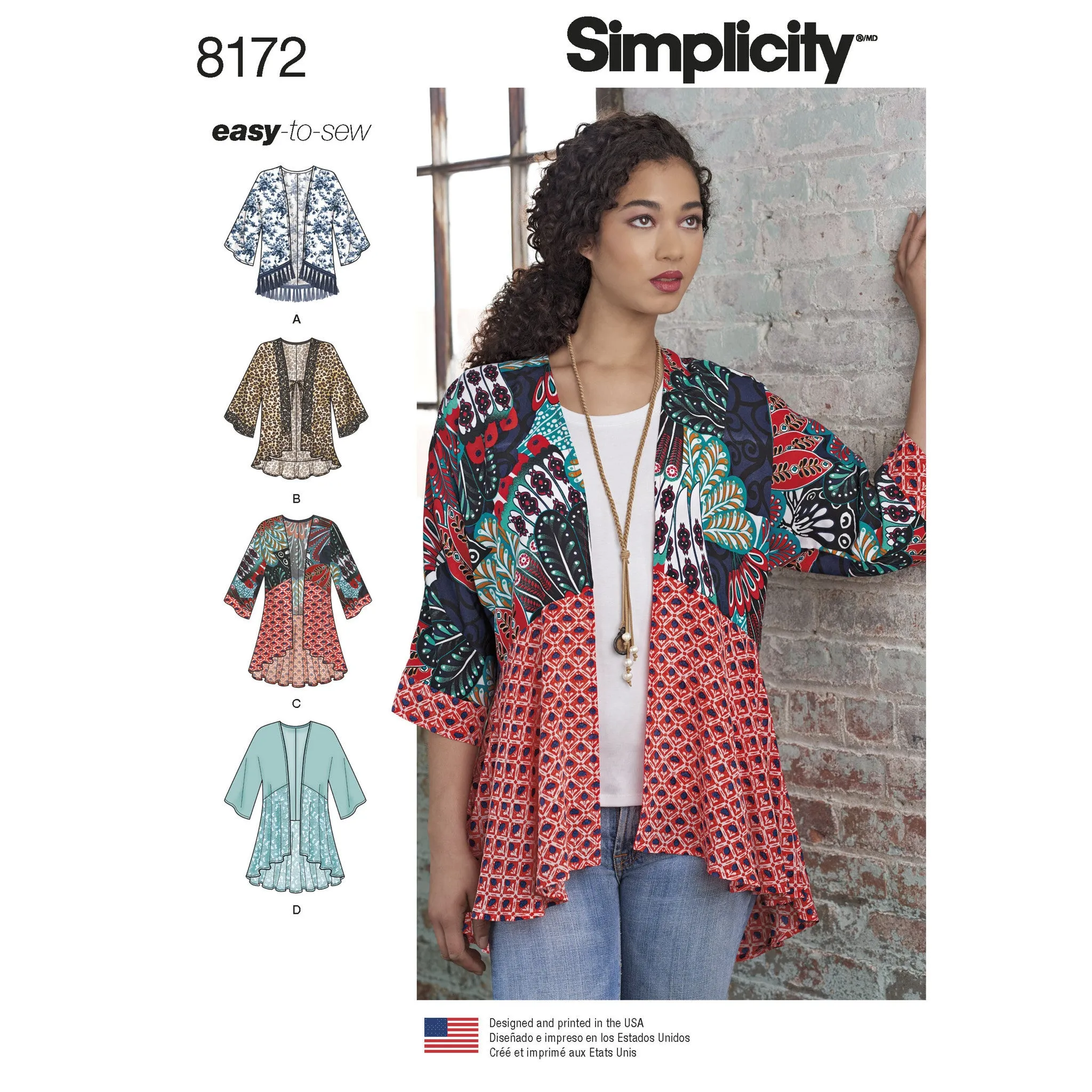 Simplicity Pattern 8172 Misses' cardigan and vest pattern