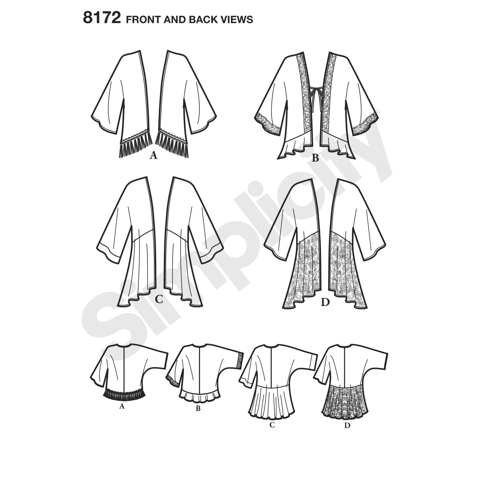 Simplicity Pattern 8172 Misses' cardigan and vest pattern