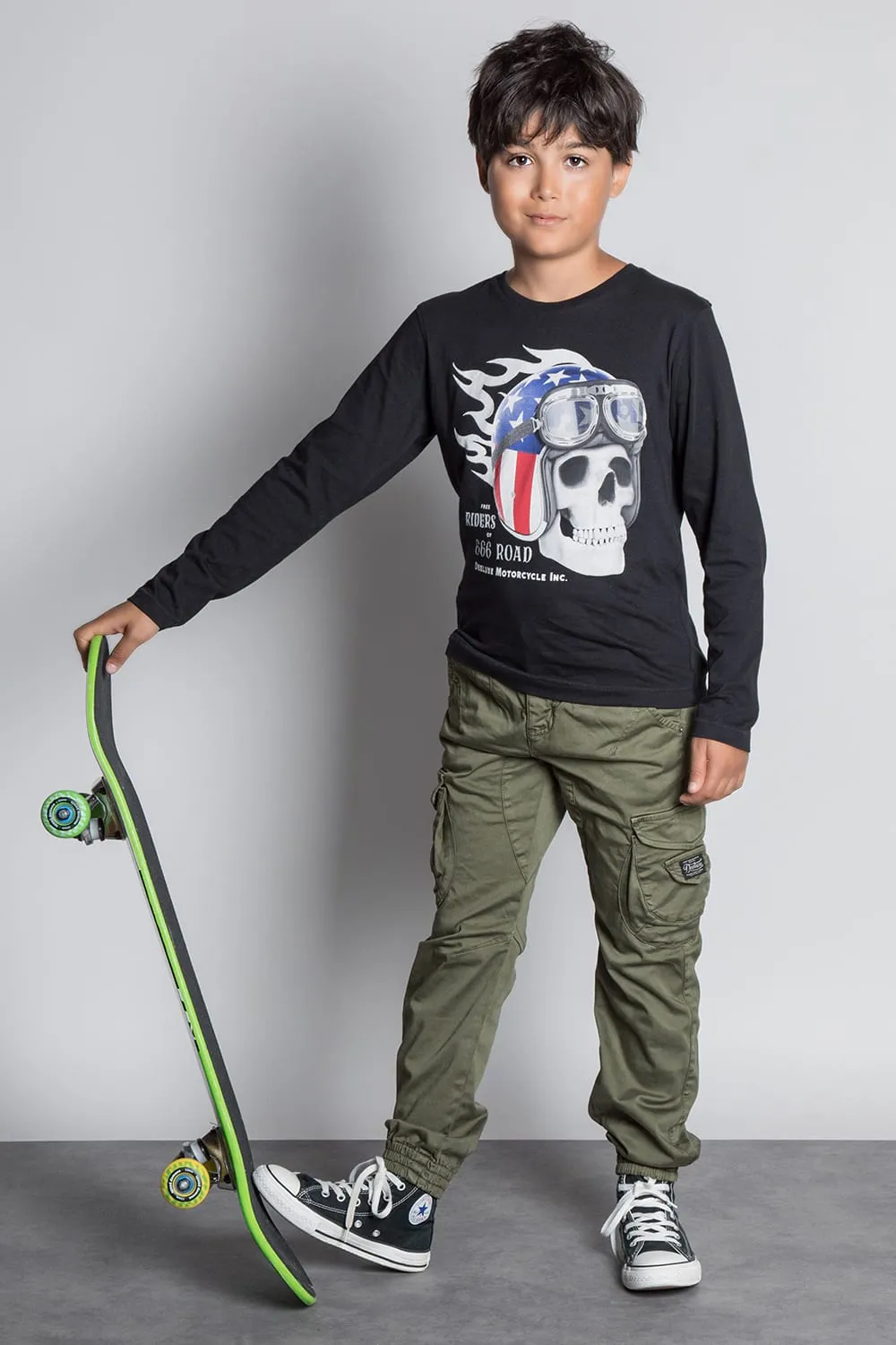 Skull Black Long Sleeve T-Shirt