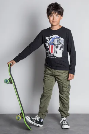 Skull Black Long Sleeve T-Shirt