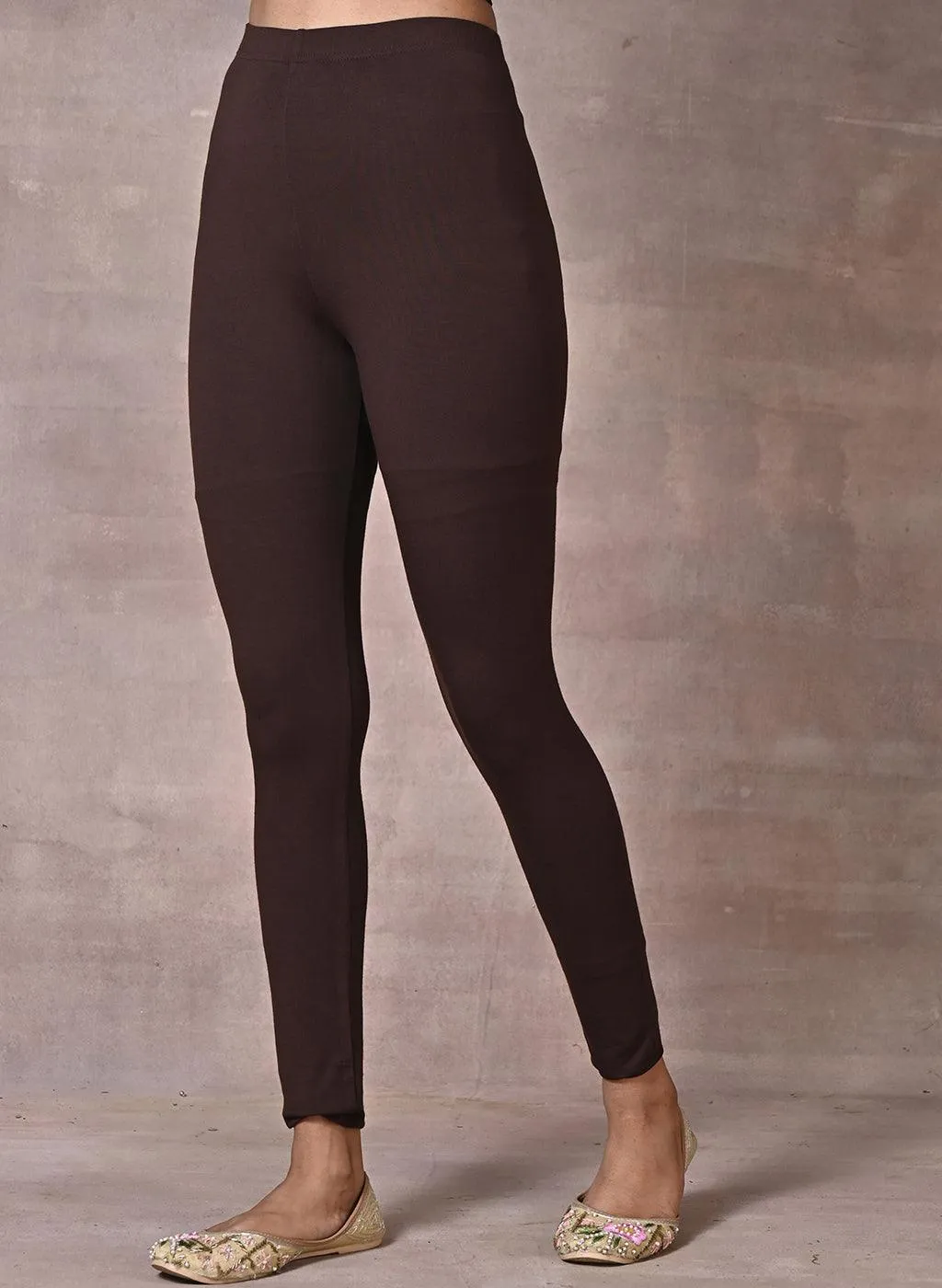 Sofia Brown Skinny Fit Leggings for Women