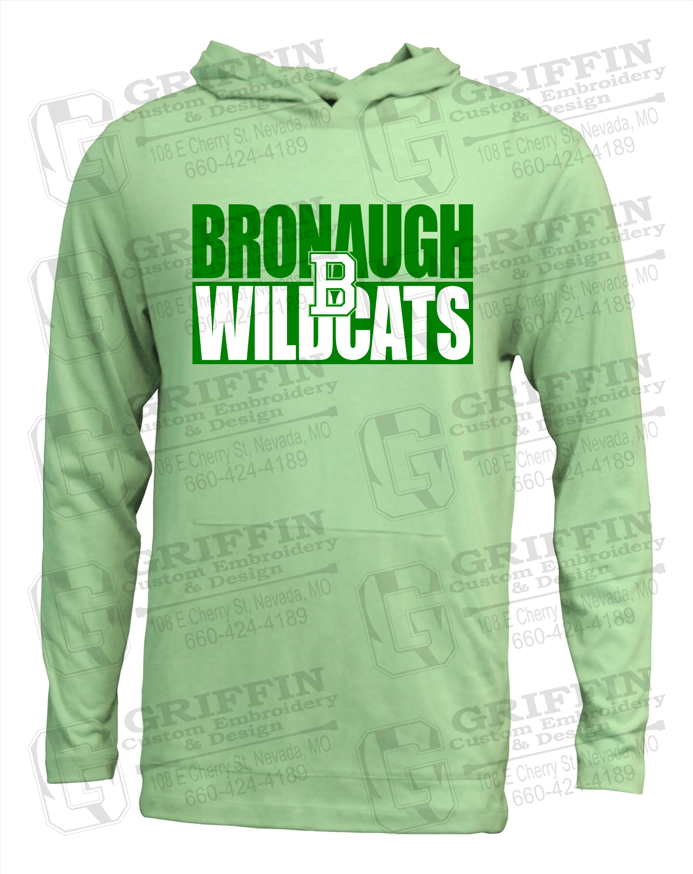 Soft-Tek T-Shirt Hoodie - Bronaugh Wildcats 24-C