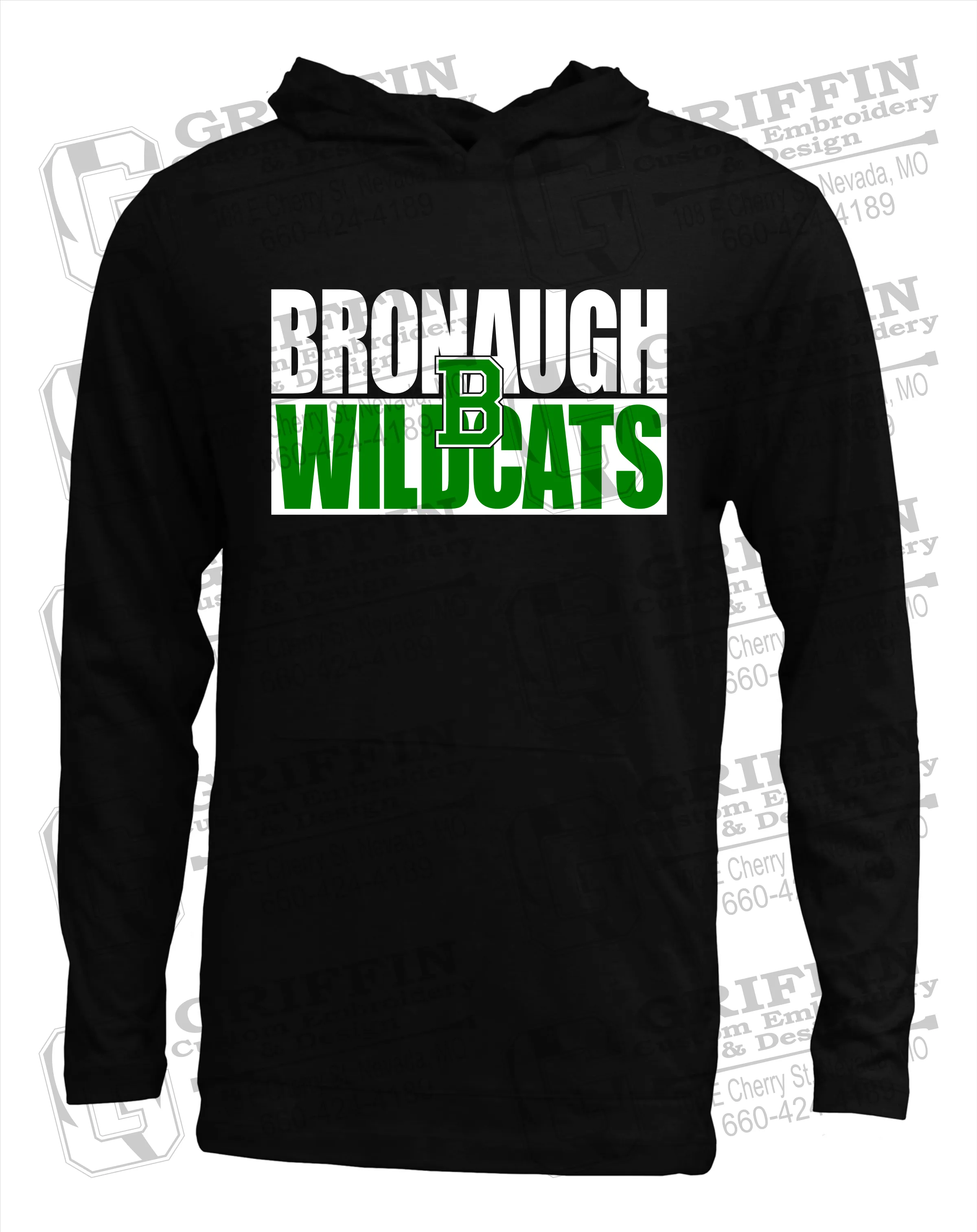 Soft-Tek T-Shirt Hoodie - Bronaugh Wildcats 24-C