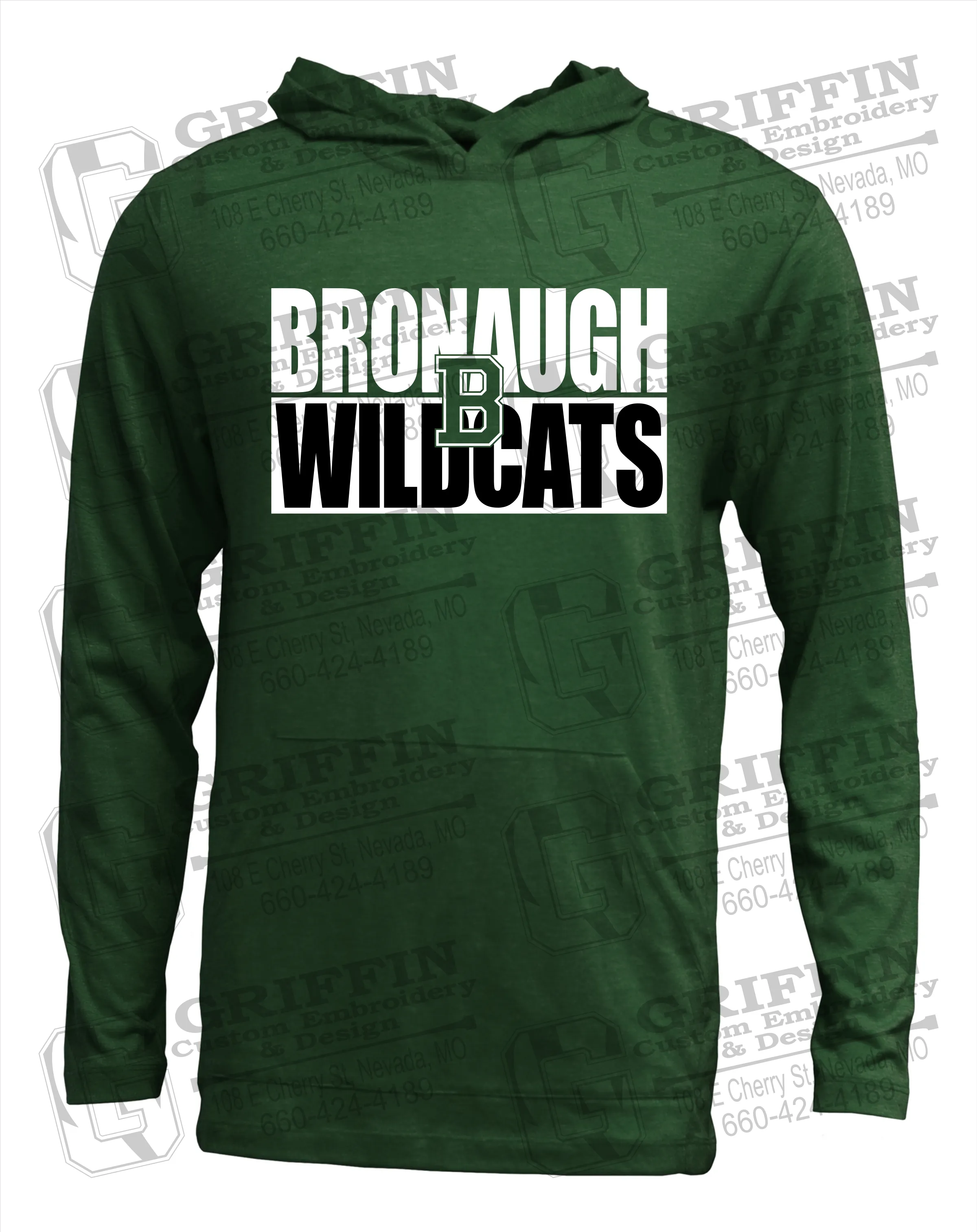Soft-Tek T-Shirt Hoodie - Bronaugh Wildcats 24-C