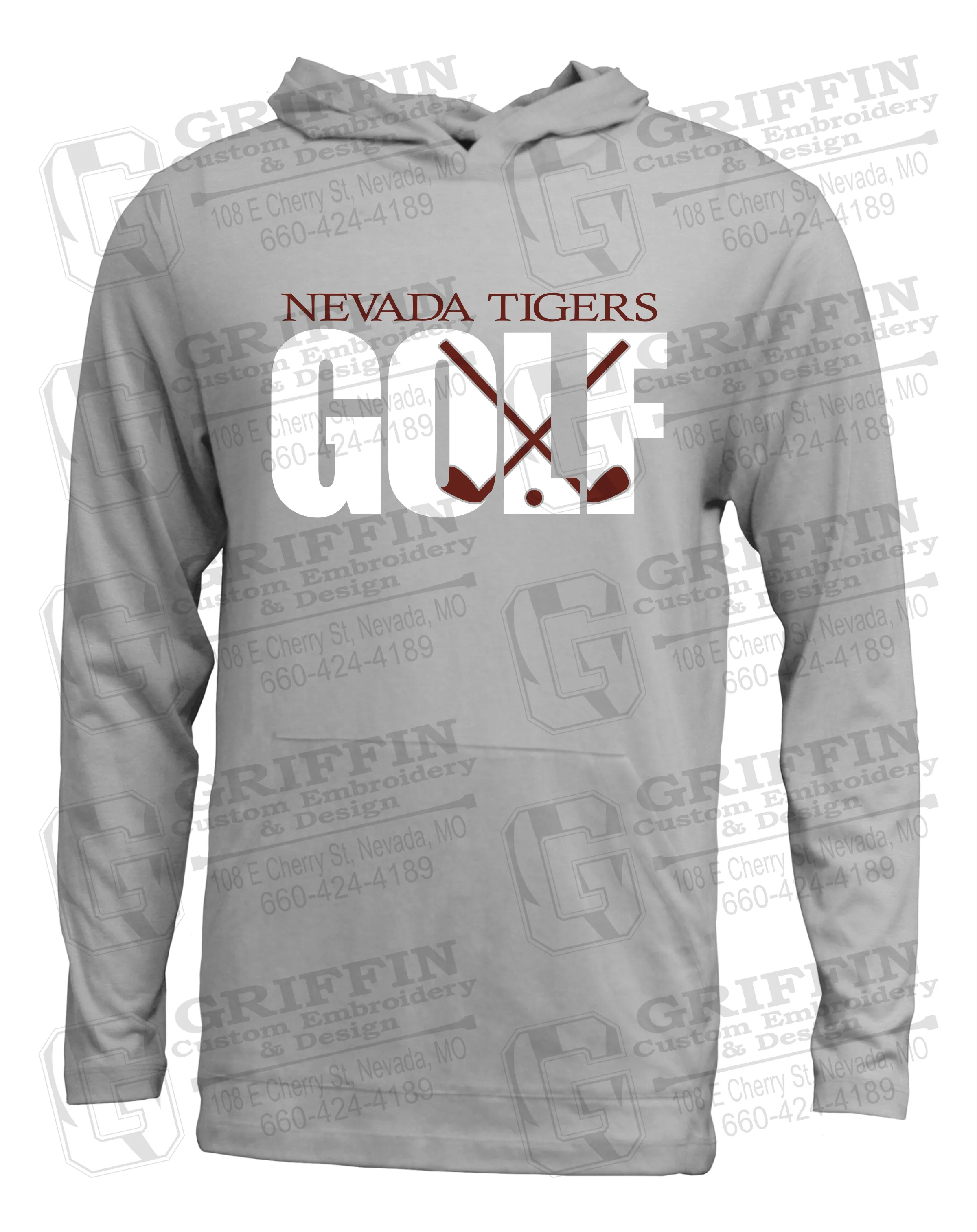 Soft-Tek T-Shirt Hoodie - Golf - Nevada Tigers 23-Y